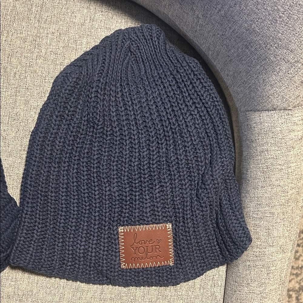 Love Your Melon Dark Blue Knit Beanie